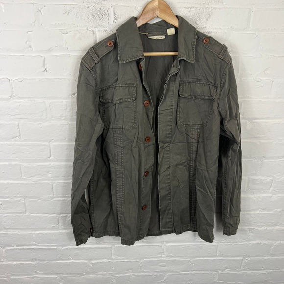 DKNY Women's Button Down Jeans Jacket Long Sleeve Collar Neck Black Size M - Picture 1 of 5